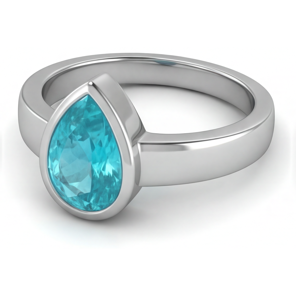 Élégant Paraiba Néon Bague Pierre Précieuse 1,50 carats – vue de côté