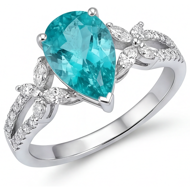 Élégant Bague Pierre Précieuse 2 carats – vue de face