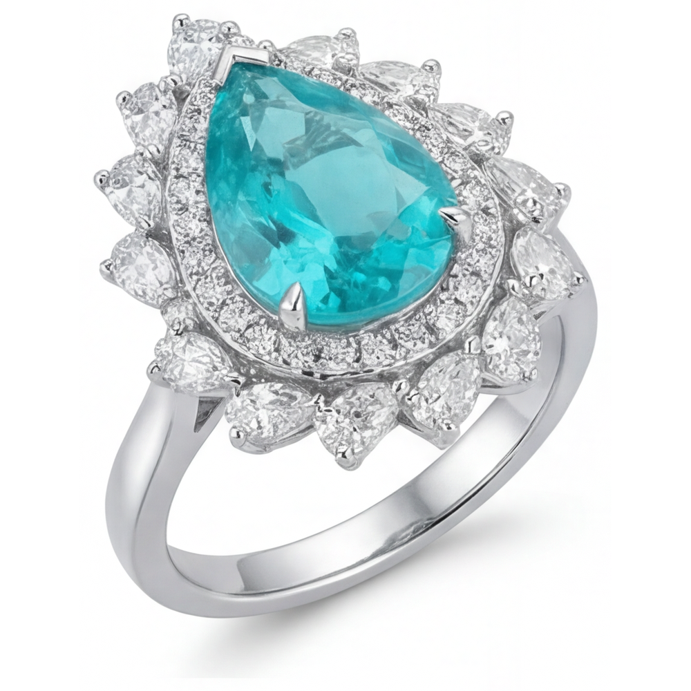 Sur mesure Bague Sertie Halo 6,50 carats – vue de côté
