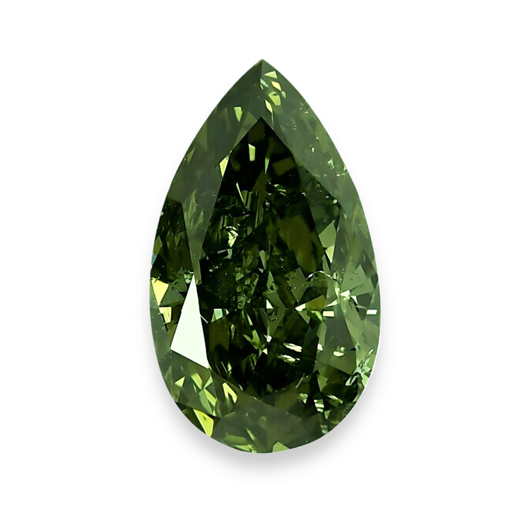 Véritable Diamant Vert Naturel Taille Poire 5 Carats Serti Non Monté Amélioré