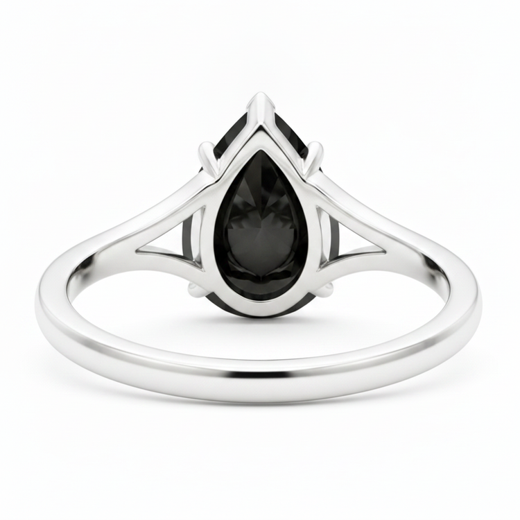 Bague solitaire en diamant véritable taille poire 6 carats, monture cathédrale en or blanc 14 carats des Black Hills