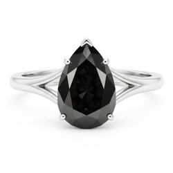 Bague solitaire en diamant véritable taille poire 6 carats, monture cathédrale en or blanc 14 carats des Black Hills