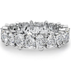 Goutte Diamant Eternity Band en Or 14K Blanc – 11 carats