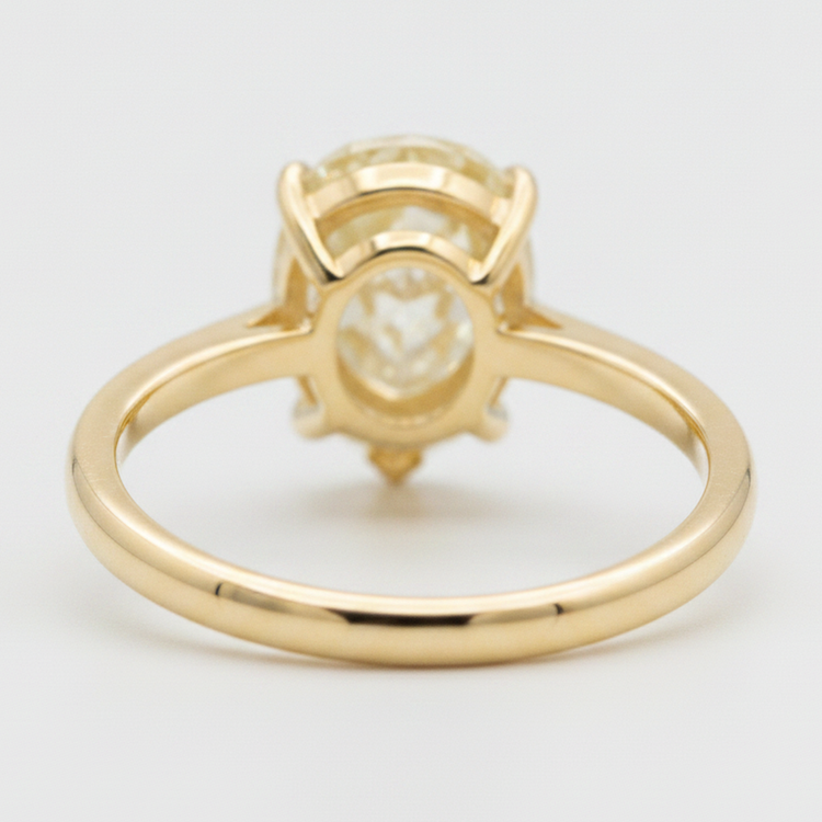 Bague de Fiançailles Solitaire Larimar et Diamant Poire Jaune Fantaisie Naturel 2 Carats en Or 18K
