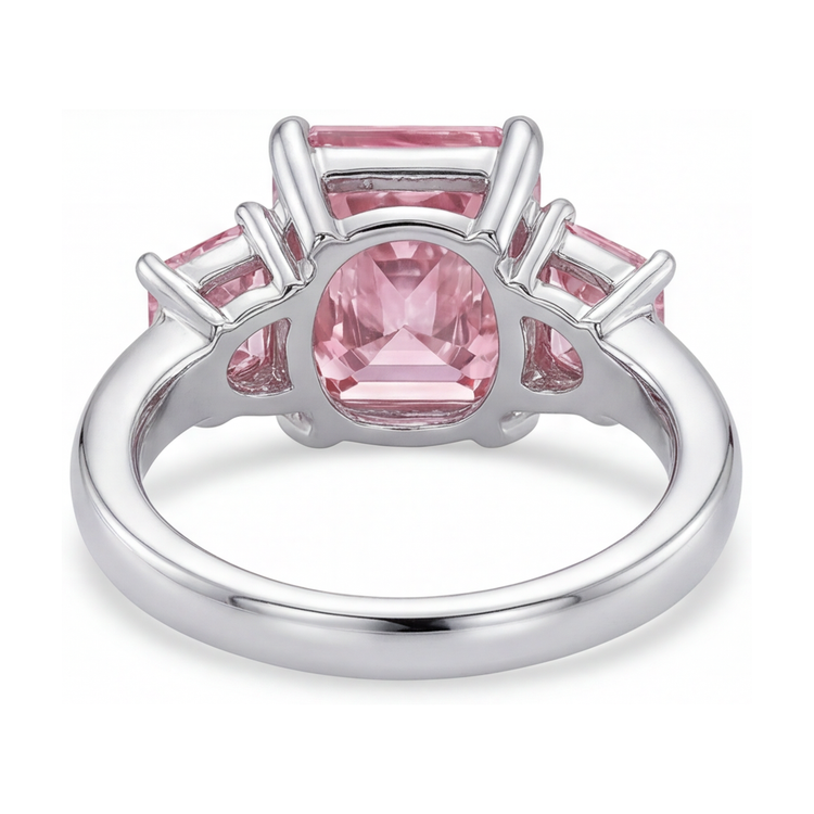 Bague d'anniversaire en diamant rose taille radiant de 4,9 carats