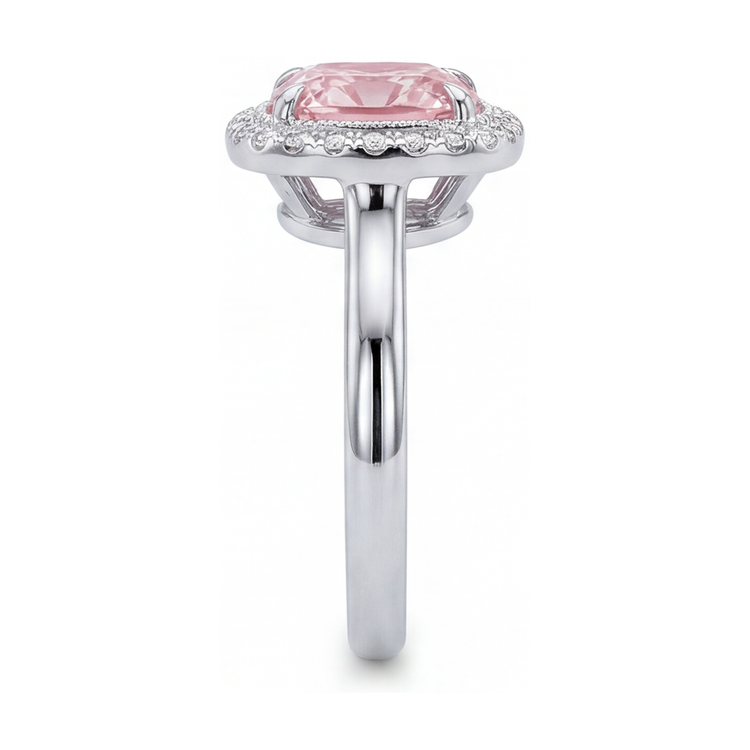 Bague de Fiançailles Diamant Rose Taille Coussin 1,21 Carat