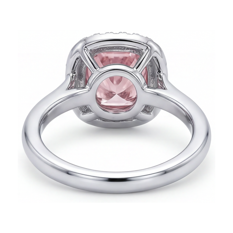 Bague de Fiançailles Diamant Rose Taille Coussin 1,21 Carat