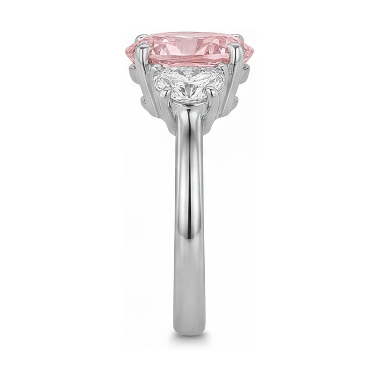 Bague de Fiançailles Diamant Rose Ovale 2,7 Carats