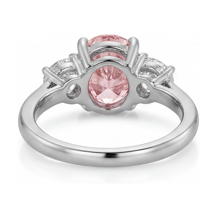 Bague de Fiançailles Diamant Rose Ovale 2,7 Carats
