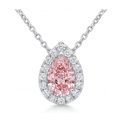 Collier en diamant rose taille poire 1,9 carat