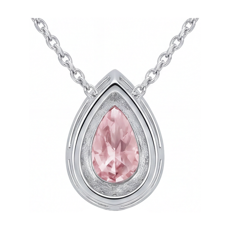 Collier diamant rose taille poire 1,9 carat