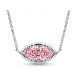 Collier en diamant rose taille marquise de 2 carats