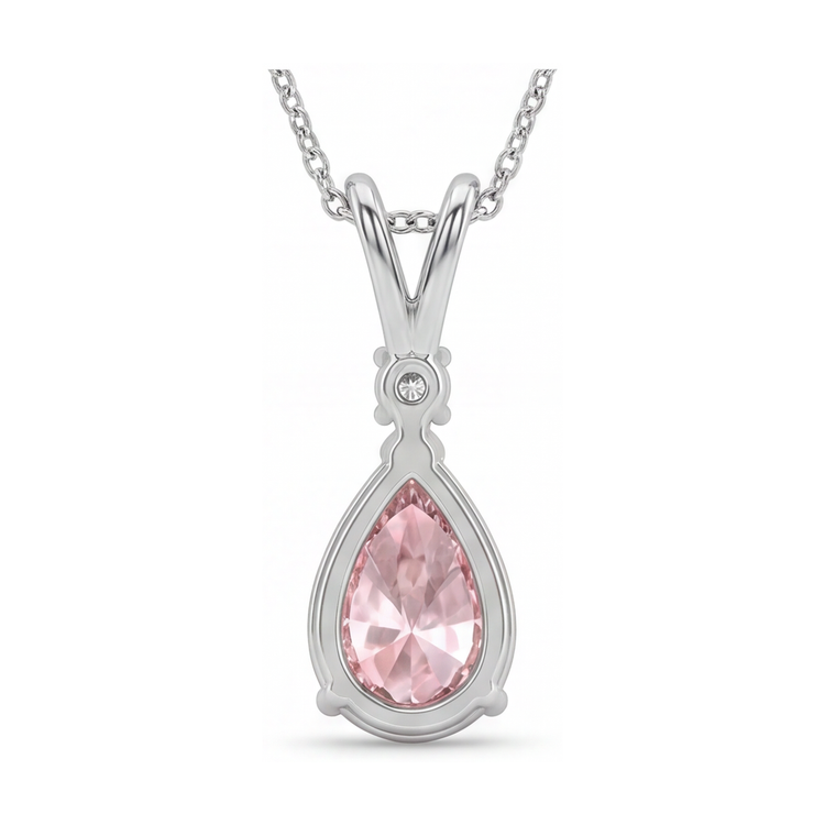 Collier en diamant rose taille poire 3,15 carats