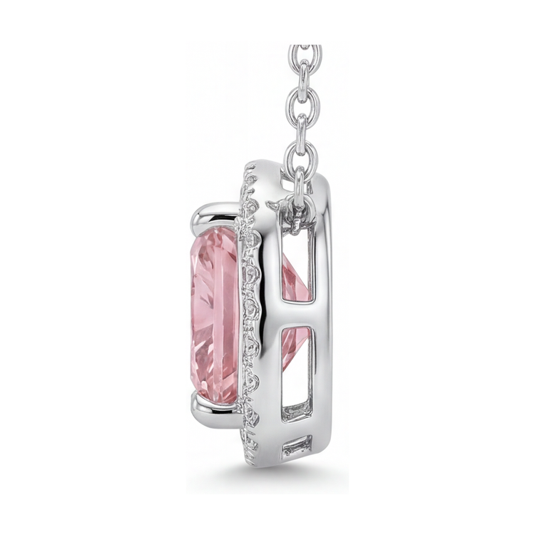 Collier en diamant rose taille coussin 3,5 carats