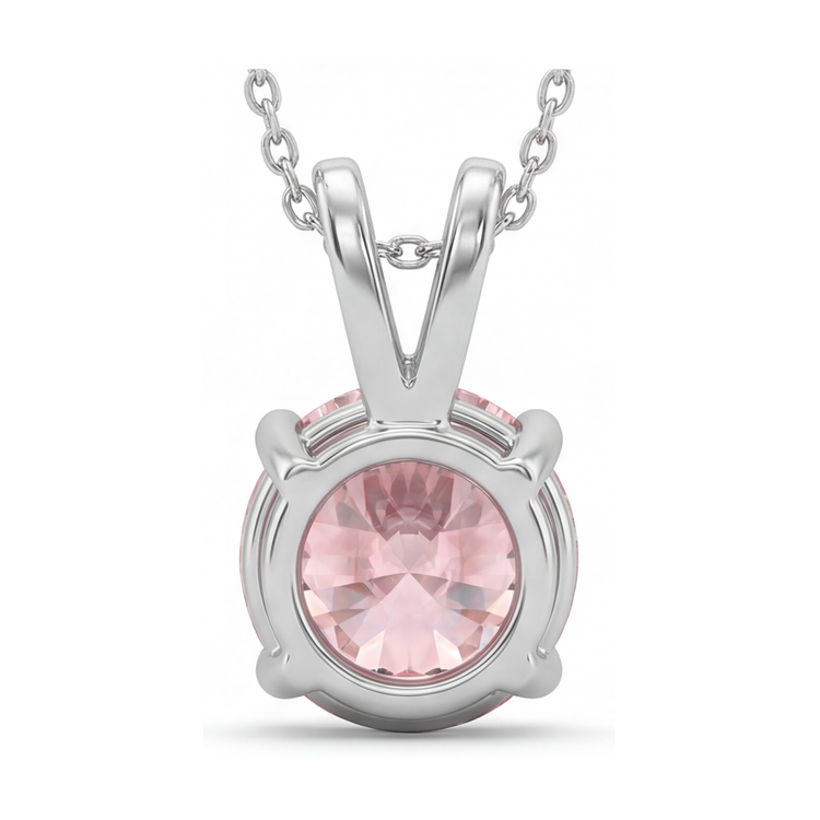 Collier en diamant rose taille ronde de 3,5 carats