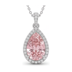 Collier en diamant rose taille poire 3,6 carats