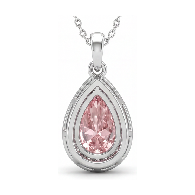 Collier avec diamant rose taille poire de 3,6 carats