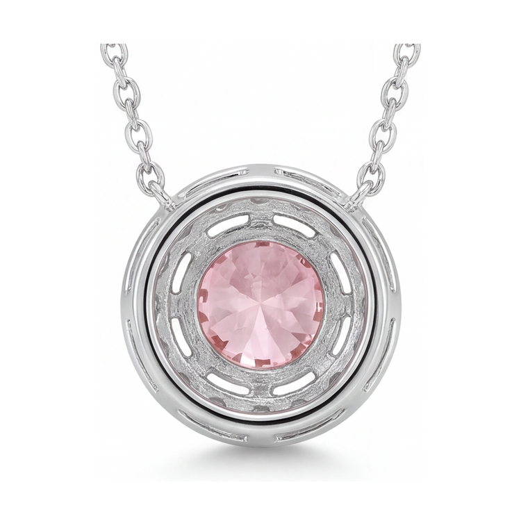 Collier diamant rose taille ronde 3 carats