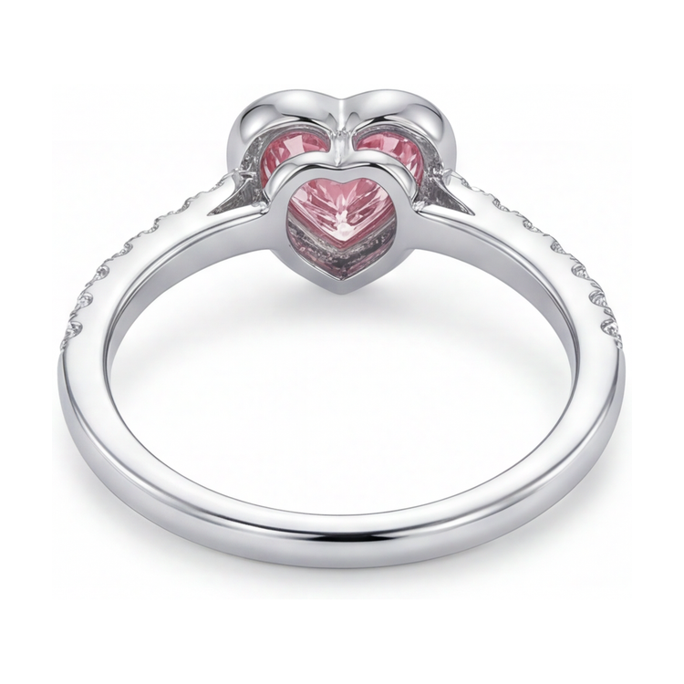 Bague en diamant rose taille cœur de 2,35 carats