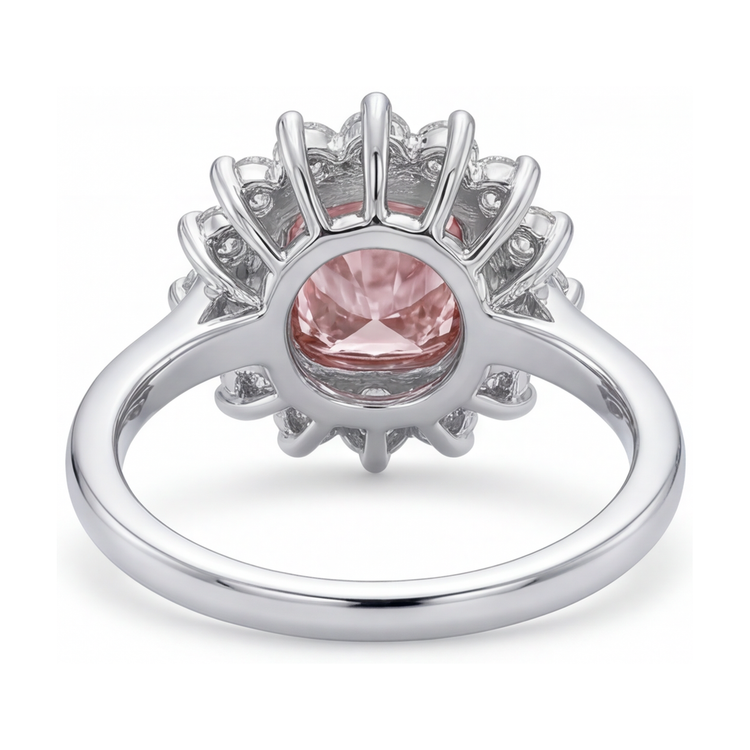 Bague en diamant rose taille coussin de 4 carats