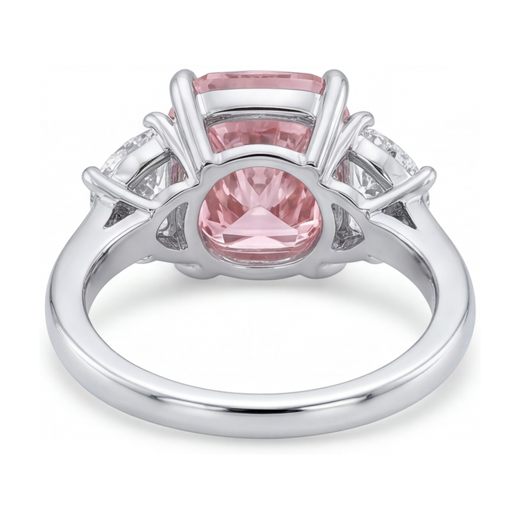 Bague diamant rose taille coussin 5,2 carats