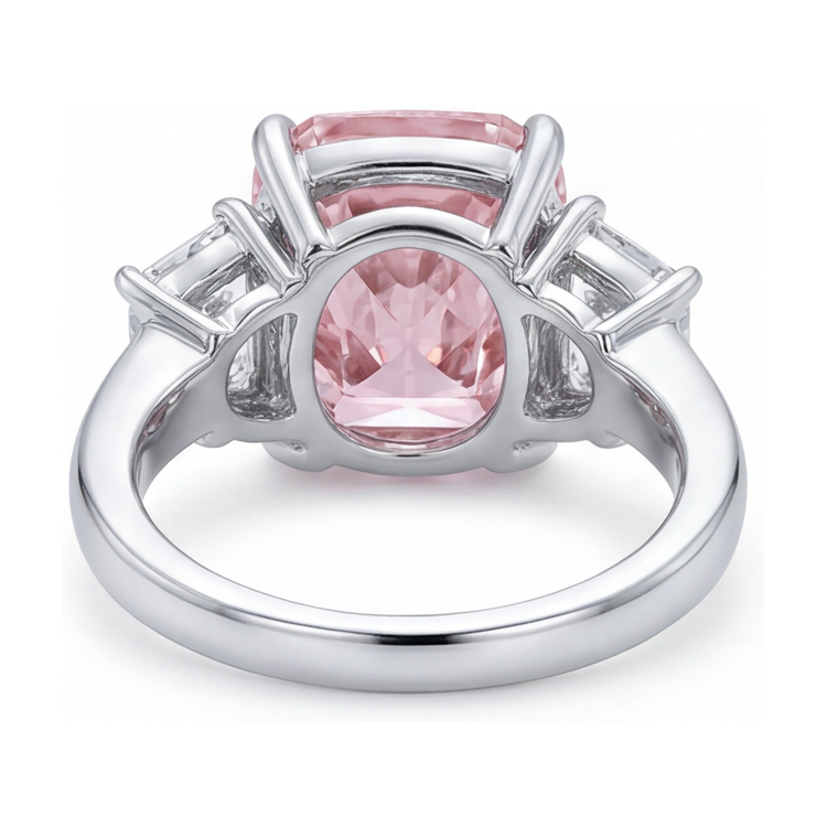 Alliance diamant rose taille coussin 5,1 carats