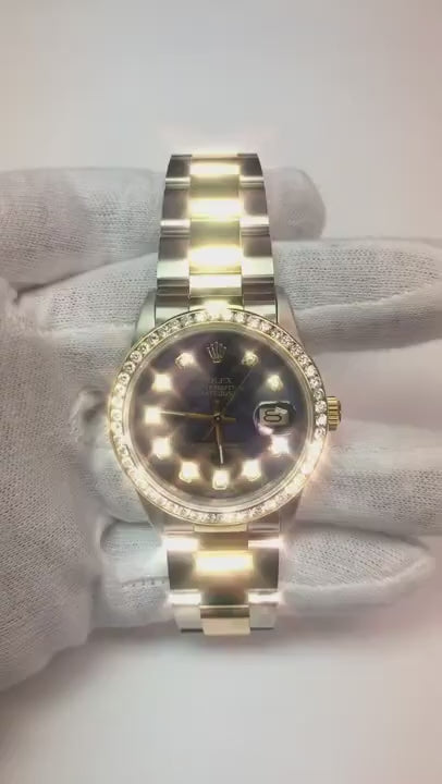 Datejust Rolex Homme Or Jaune SS Montre Deux Tons réglage rapide