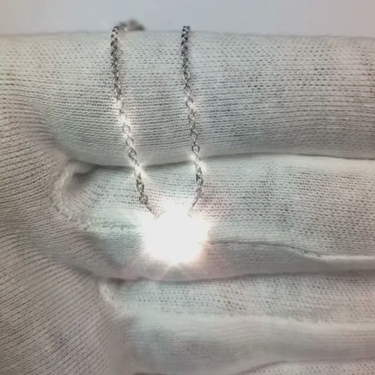Pendentif serti de diamant solitaire de 1.5 ct avec chaîne