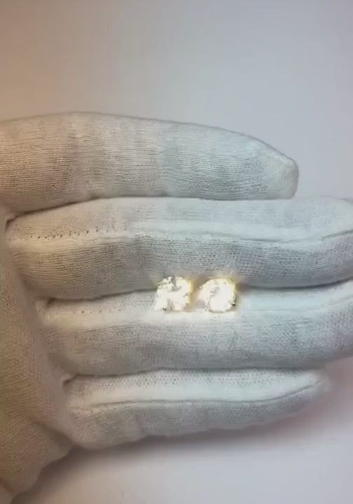 Boucles d'oreilles à diamants ronds solitaires de 3.10 cts en or blanc 14K