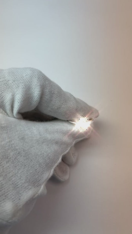 Bague De Fiançailles Naturel Diamant Solitaire Taille Ovale 2.75 Carats Or Blanc 14K