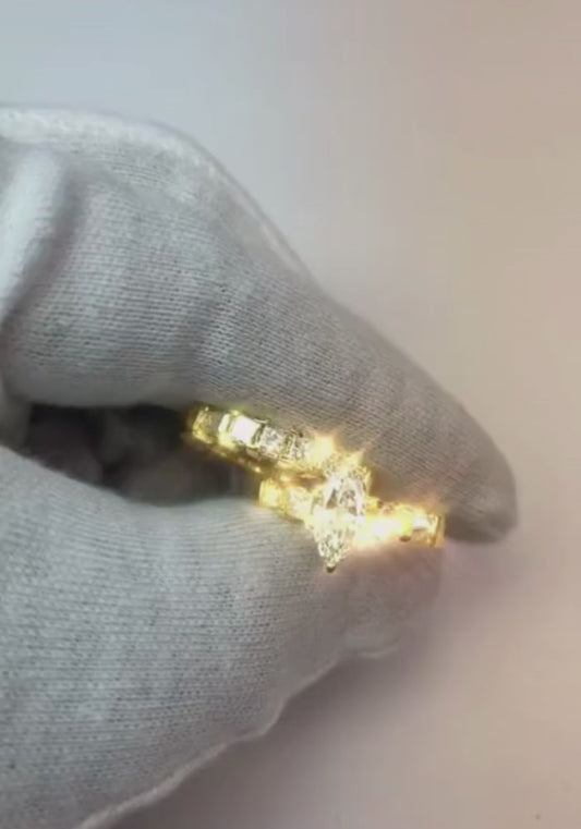 Bague de fiançailles diamant taille marquise 2.75 carats