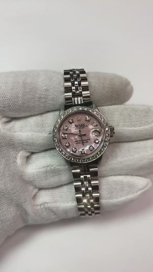 Rolex Datejust acier inoxydable Jubilé Bracelet Roze Serpillière Cadran Diamant Montre Femme