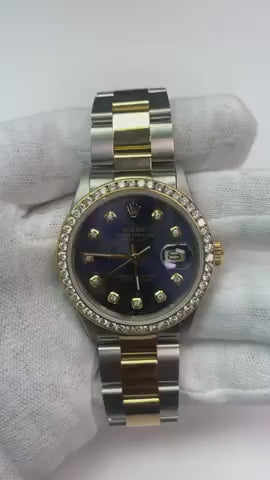 Datejust Rolex Homme Or Jaune SS Montre Deux Tons réglage rapide