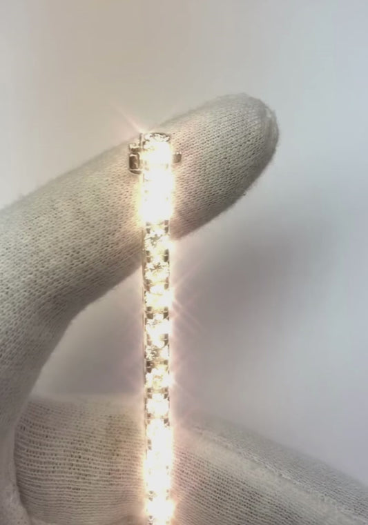 Bracelet tennis diamant rond brillant 8 carats en or massif 14K