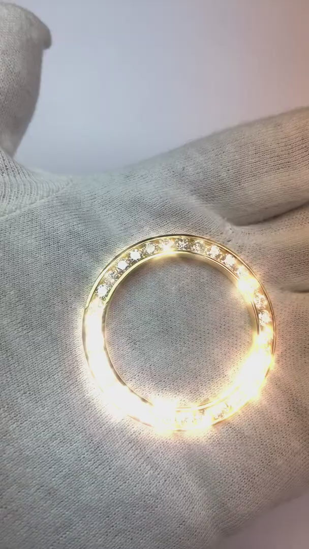 Lunette diamantée personnalisée de 36 mm pour montre Rolex Datejust ou President 4,50 ct.