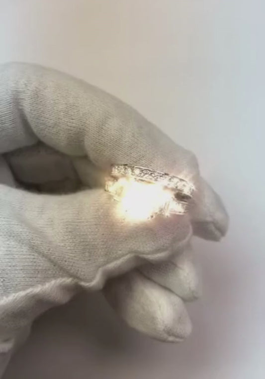 5 carats princesse diamant bague centrale avec bande sertie deux tons 14K
