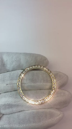 Lunette personnalisée en diamant 14K de 36 mm pour s'adapter à Rolex Datejust ou à tous les modèles de montres 3 ct.