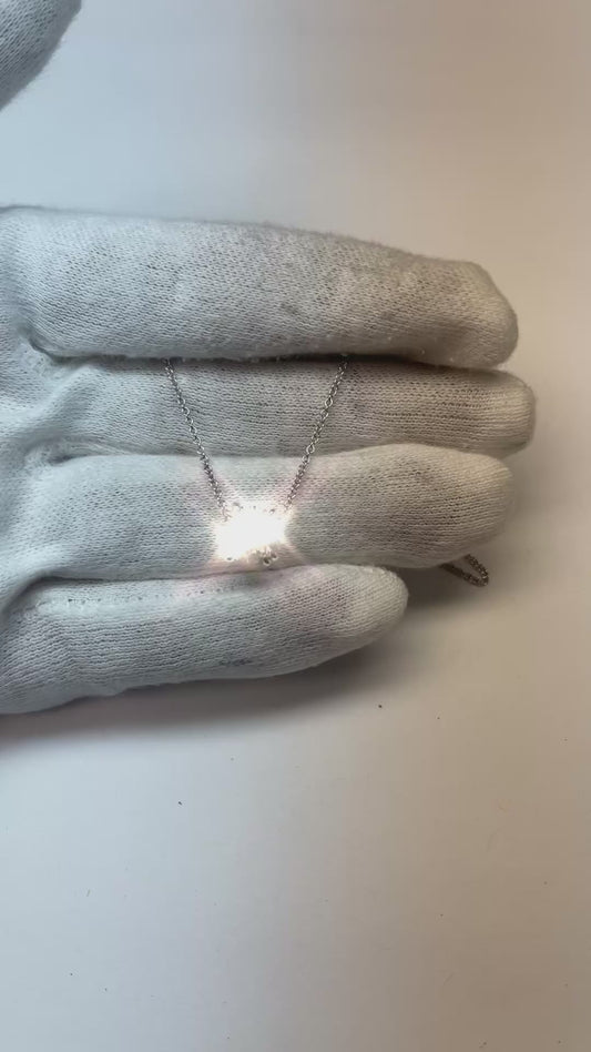 Collier Pendentif Réel Diamant Serti De Griffes Doubles 2.0 Carats WG 14K