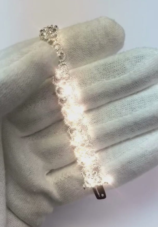 Bracelet Tennis à 8,60 Carats De Diamants Ronds 14K D'Or Blanc