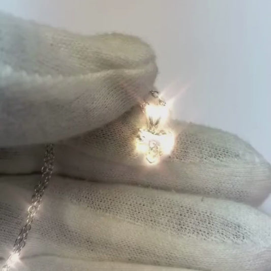 Pendentif Collier Diamant Taille Coeur 1 Carat Or Blanc 14K Bijoux