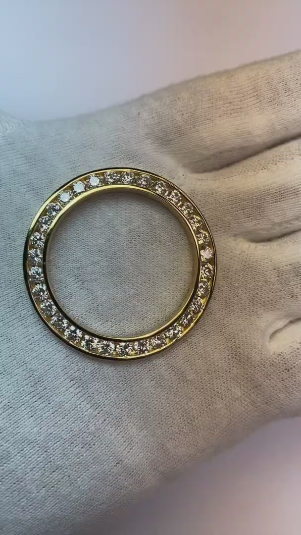 Lunette en Réel diamant personnalisée VVS1 de 7 carats pour s'adapter à la montre Rolex Datejust et President 44 mm