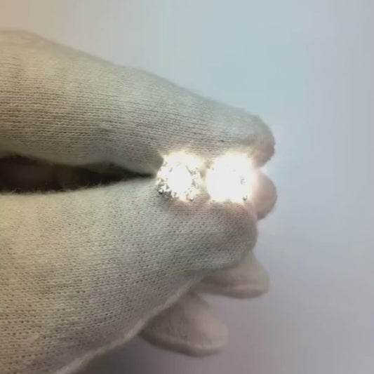 Bague d'oreille diamant Coupe Ronde 2 carats or blanc femme bijoux