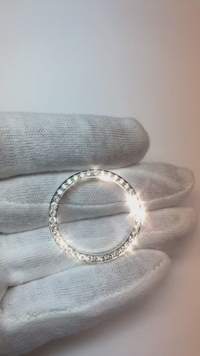 Lunette en Naturel diamant personnalisée de taille moyenne pour s'adapter à Rolex Datejust 31 mm 2 carats