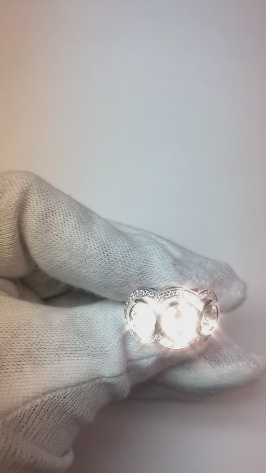 Réel Diamant Vieux Mineur Anniversaire Bague 3 Carats Lunette Ensemble Dames Bijoux En Or