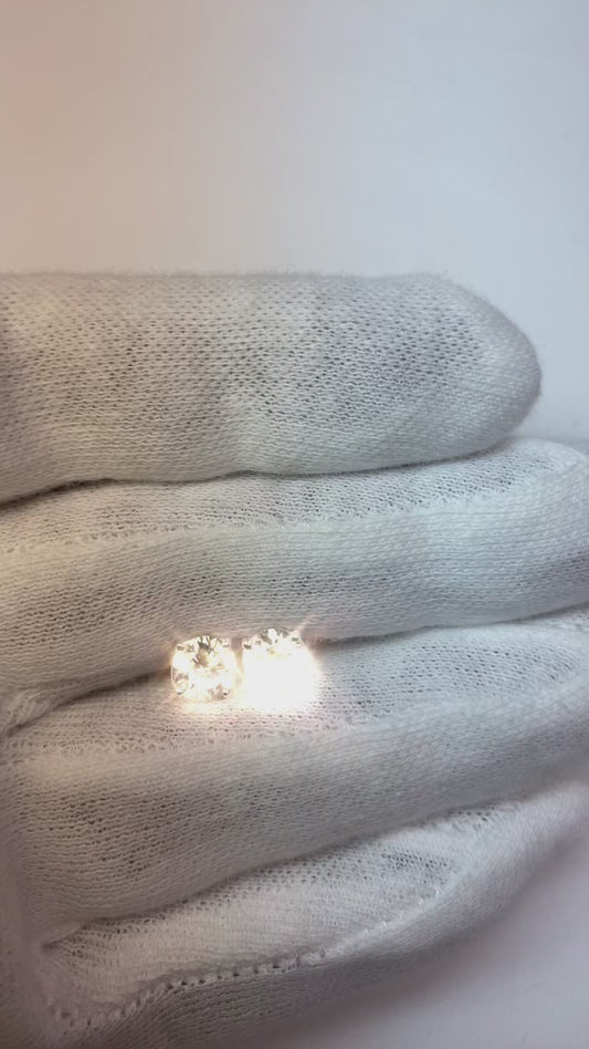 Boucles D'Oreilles En Or Blanc 2.20 Ct Véritable Diamants