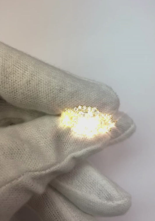 Bague de Fiançailles Radiant Cut 3 Carats Diamants Bague Fantaisie Or Blanc 14K