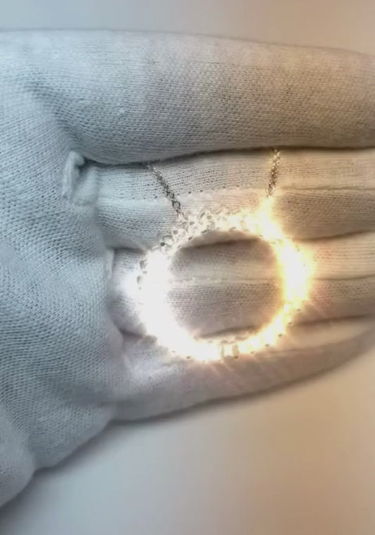 Collier pendentif rond en forme de diamant rond brillant 3 carats WG 14K