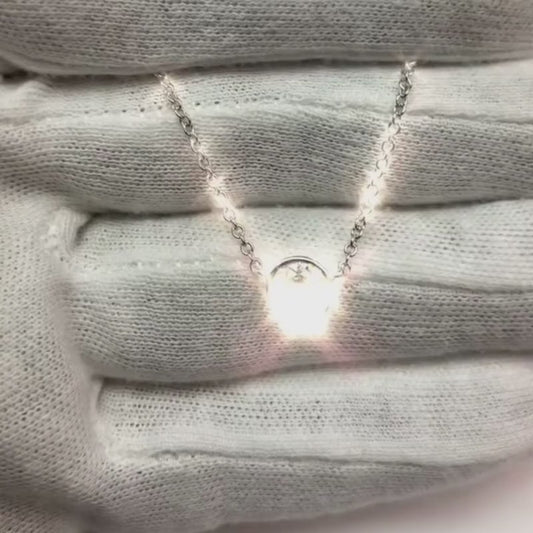 Pendentif Collier Diamant Pétillant 1 Carat Or Blanc 14K F VS1
