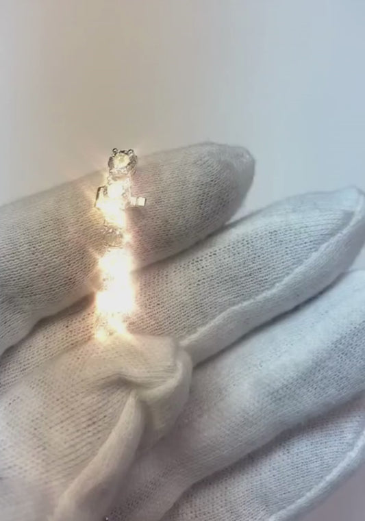 Bracelet tennis diamant rond taille brillant 12 carats en or massif blanc