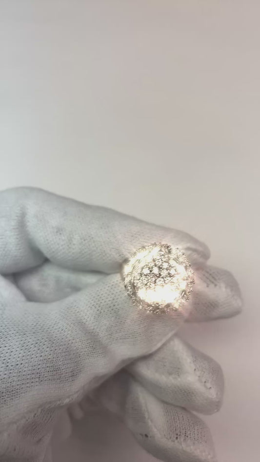 Bague De Naturel Diamant Fiançailles Grappe Or Noir